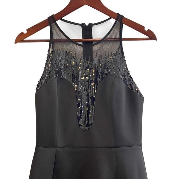 Sachin & Babi "Celeste" Sequin Cocktail Evening Sheath Dress Black Size 2 - Picture 3 of 10